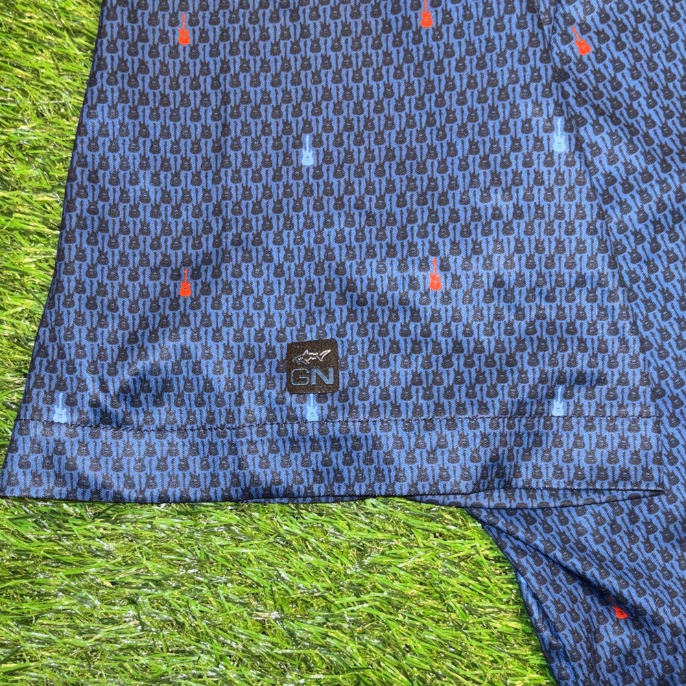 Men’s Navy Blue Patterned Shirt - Picture 7 of 7
